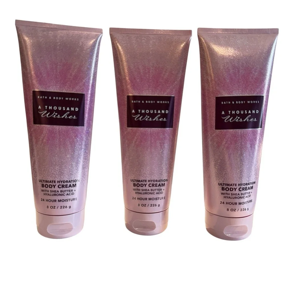 Bath & Body Works A Thousand Wishes Body Cream 8 oz Lot of 3 Older Packaging